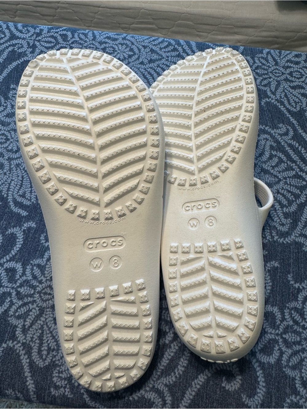 CROCS Women’s White Triple-Strap Slide Sandal - Picture 4 of 4